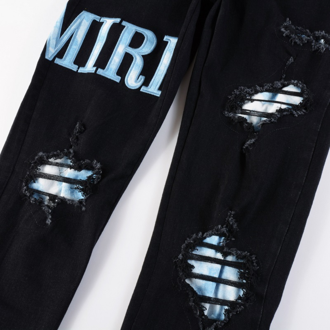 Amr Blue Patch Jeans