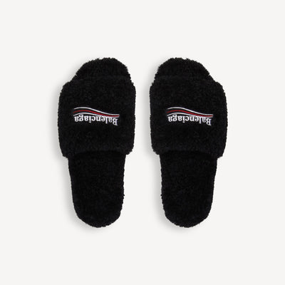 "Balenci" Fur Slides
